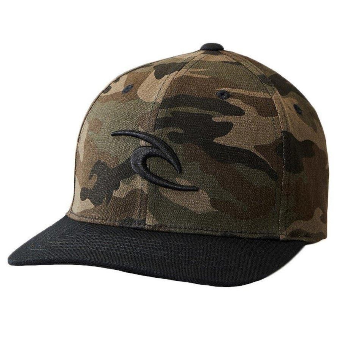 Boné Aba Curva Rip Curl Tepan Flexfit Cap Camo - Fechado - Adulto - Foto 1