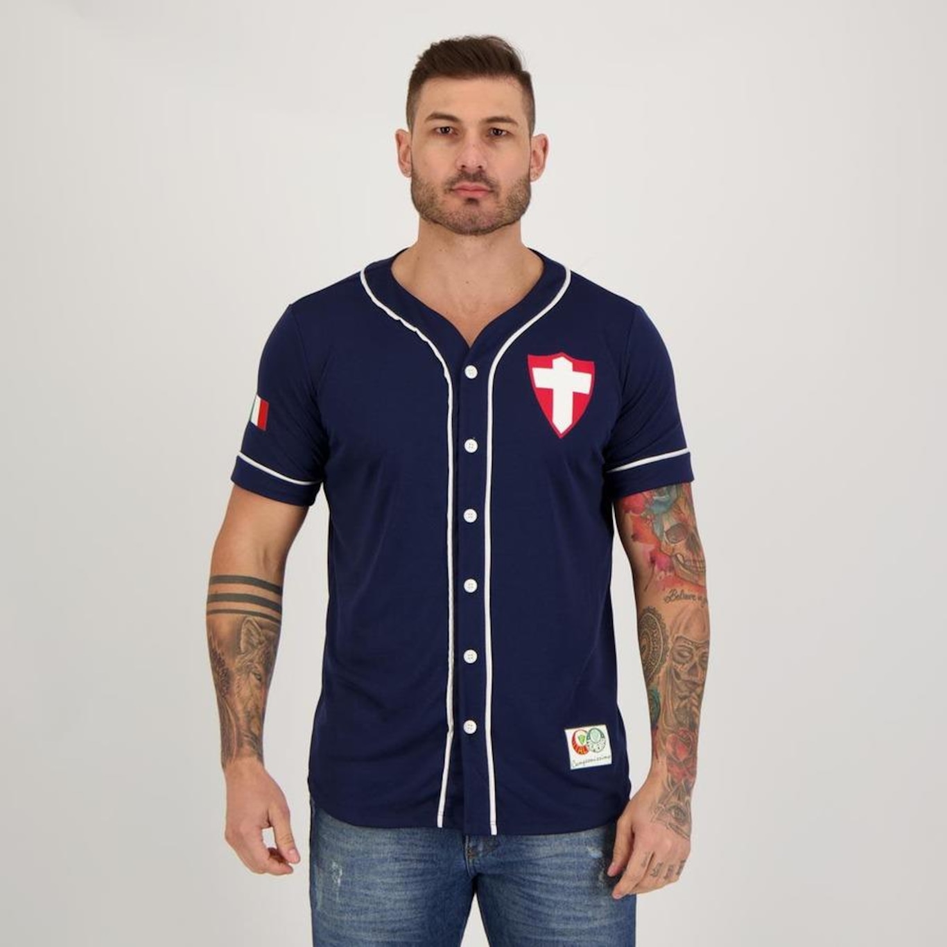 Camisa Futfanatics Palmeiras Baseball - Masculina - Foto 1