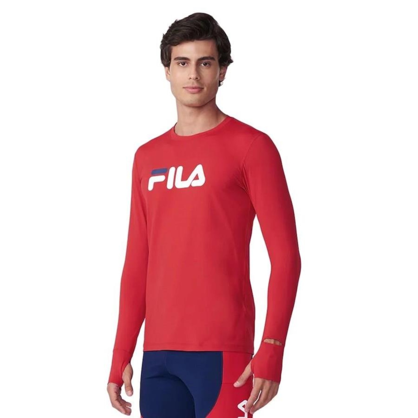 Camiseta Manga Longa Fila Pró - Masculina - Foto 1