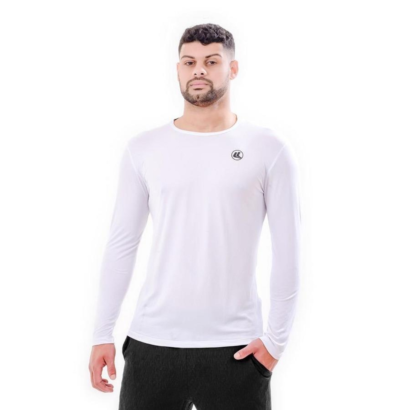 Camiseta Esporte Legal Manga Longa Lisa - Masculina - Foto 1