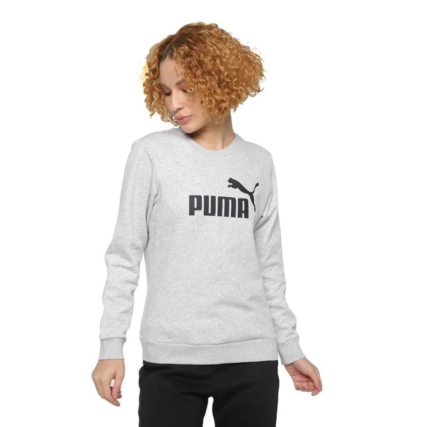 Blusão de Moletom Puma Essentials Logo Crew - Feminino - Foto 1