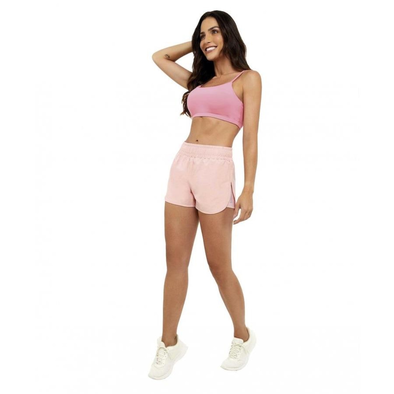 Shorts Alto Giro 2 em 1 Tecnospan - Feminino - Foto 1