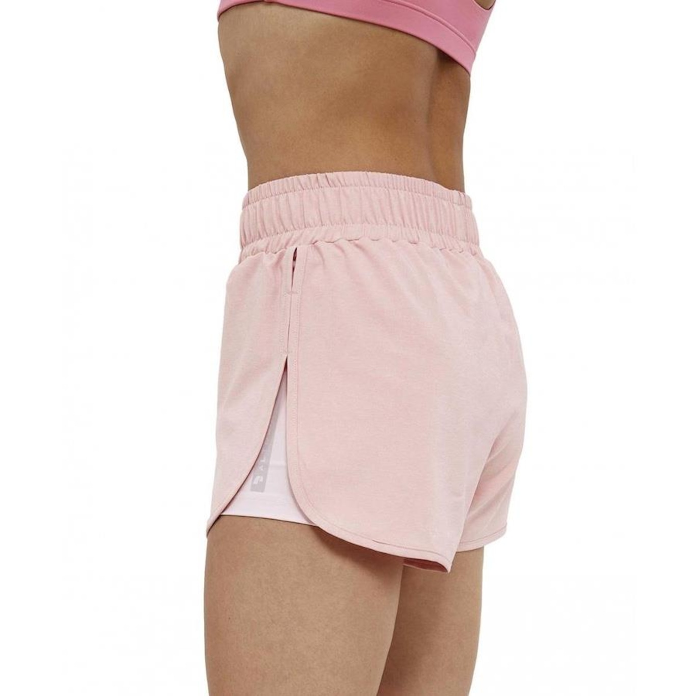 Shorts Alto Giro 2 em 1 Tecnospan - Feminino - Foto 3