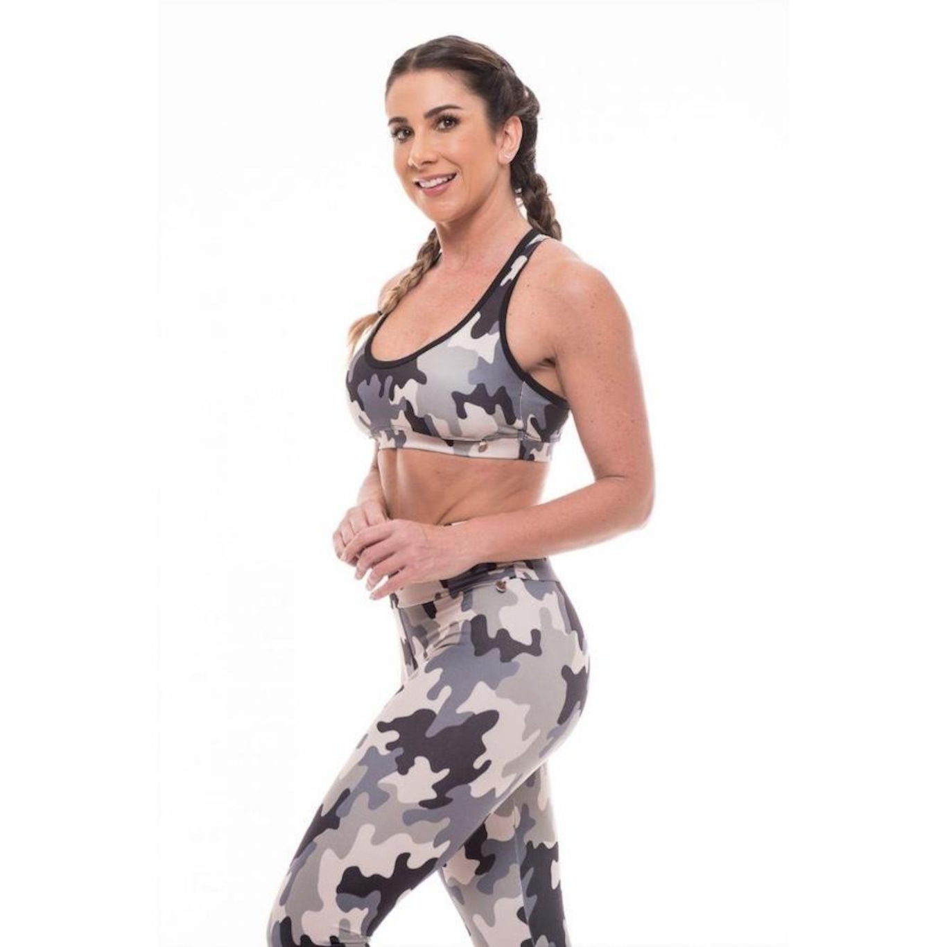 Top Fitness Vibs Fitwear com Bojo Removível Básico Costas Nadador - Feminino - Foto 1