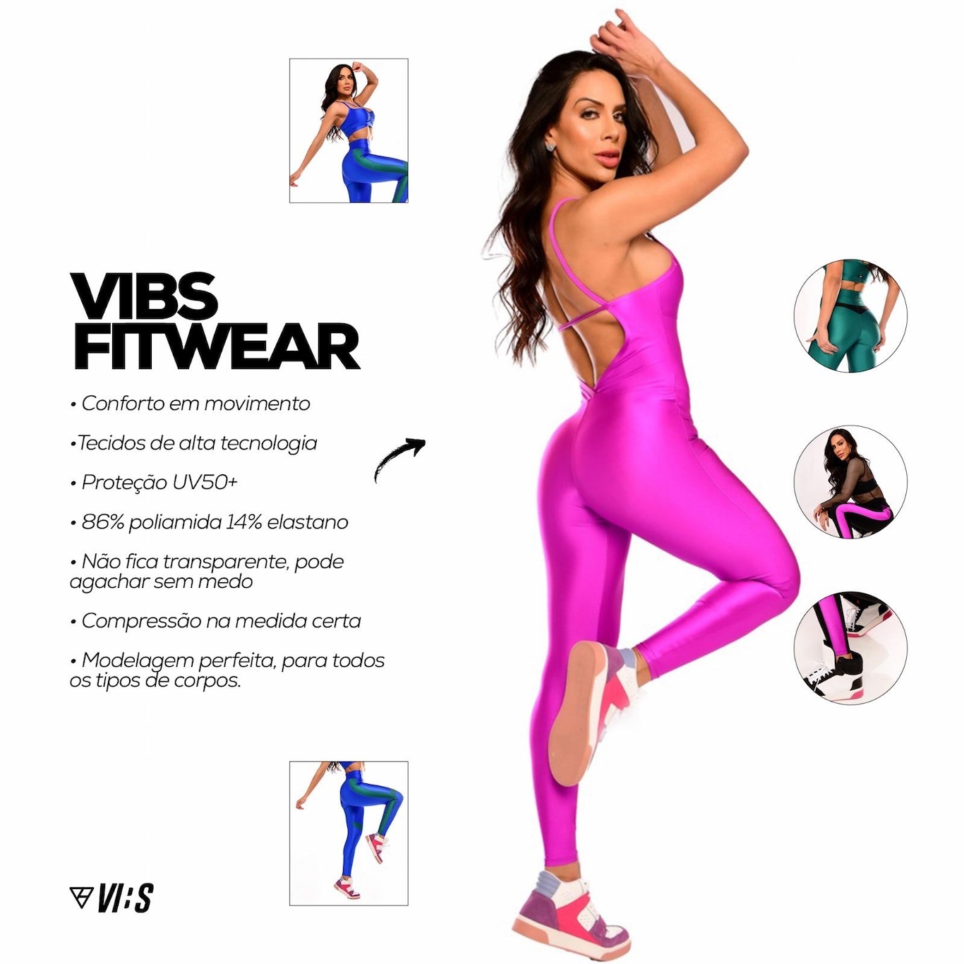 Top Fitness Vibs Fitwear com Bojo e Alças Removível - Feminino - Foto 4