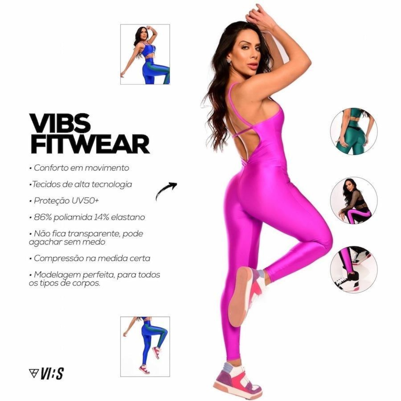 Top Fitness Vibs Fitwear Costas Nadador Fitness com Bojo - Feminino - Foto 5