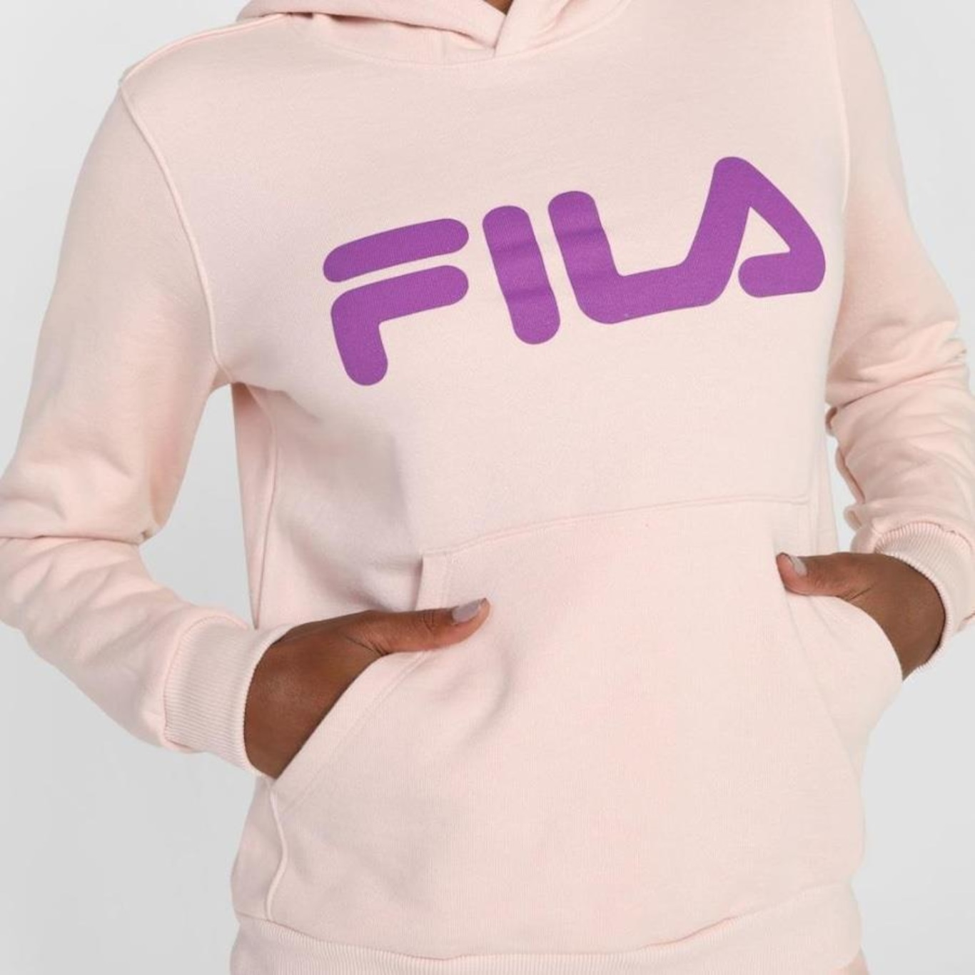 Blusão de Moletom com Capuz Fila Letter - Feminino - Foto 1