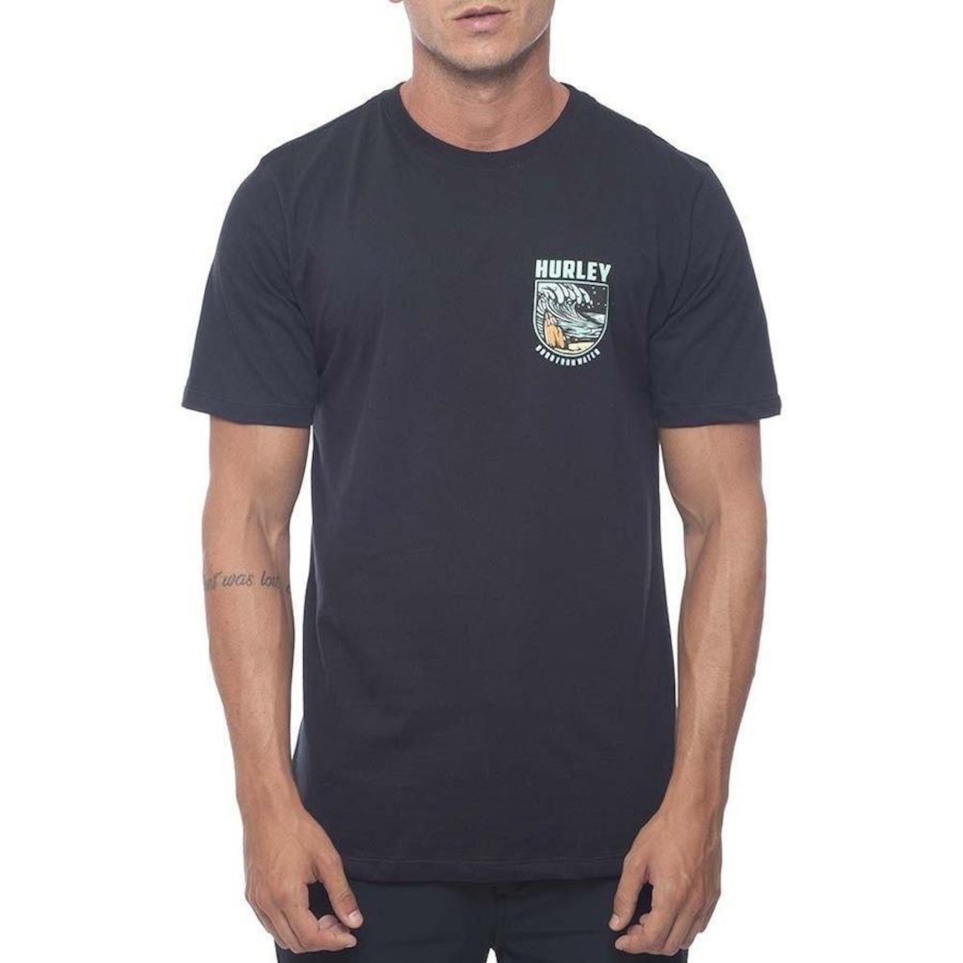 Camiseta Hurley Silk Skull Night - Masculina - Foto 1