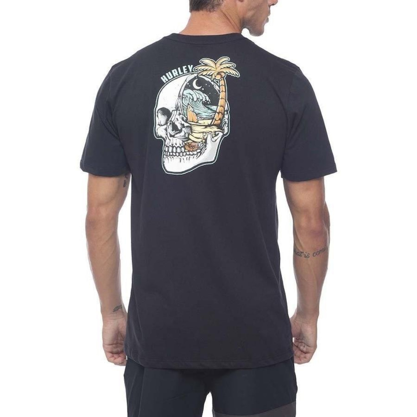 Camiseta Hurley Silk Skull Night - Masculina - Foto 2