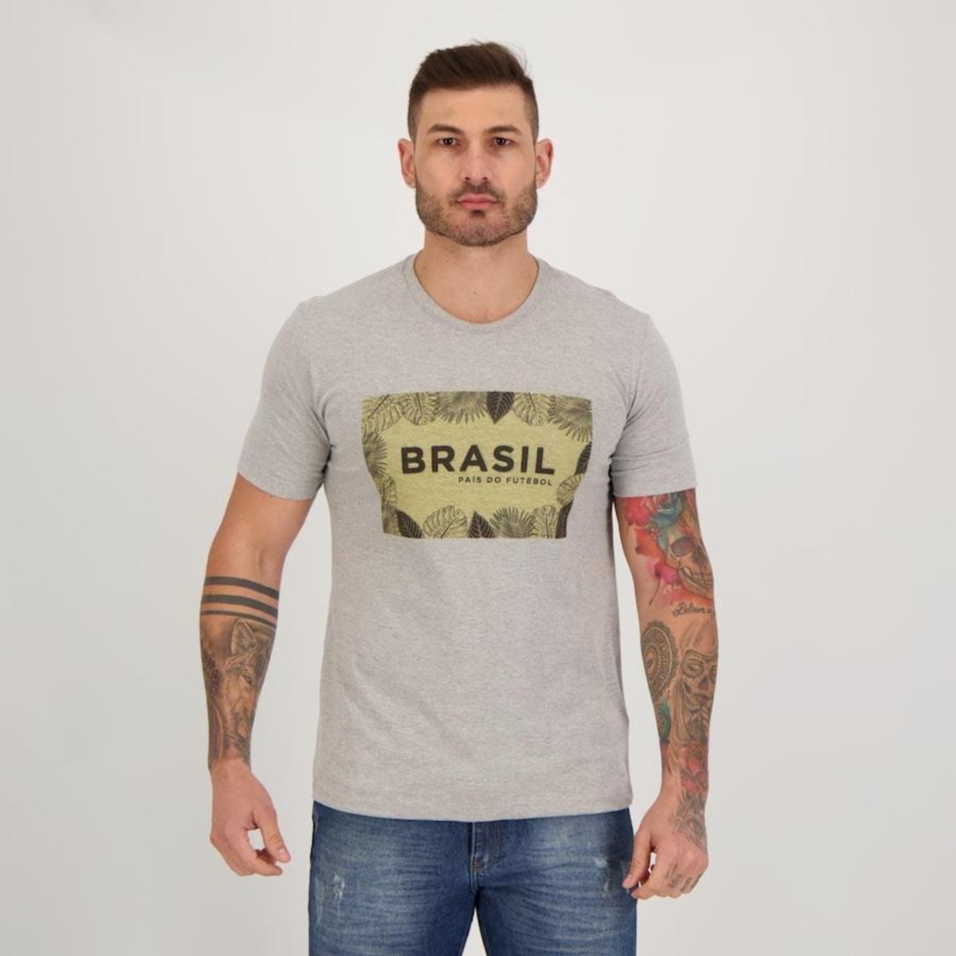 Camiseta Futfanatics Brasil Tropical - Masculina - Foto 1