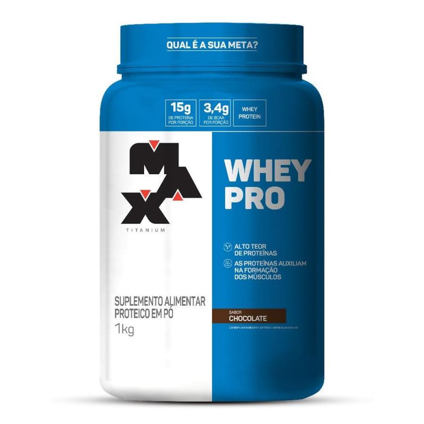 Whey Protein Concentrado Pro Chocolate Max titanum - 1kg - Foto 1