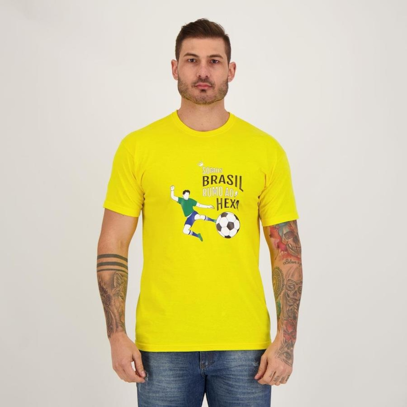 Camiseta Futfanatics Brasil Craque do Hexa - Masculina - Foto 1