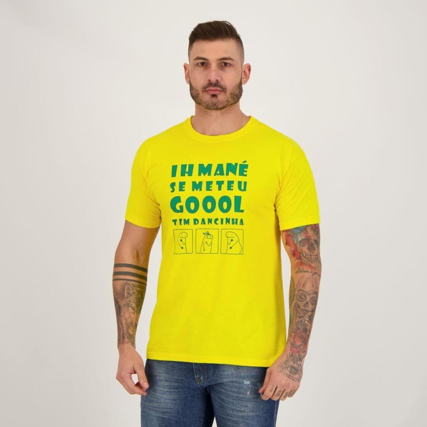 Camiseta Futfanatics Brasil Dancinha do Hexa - Masculina - Foto 2