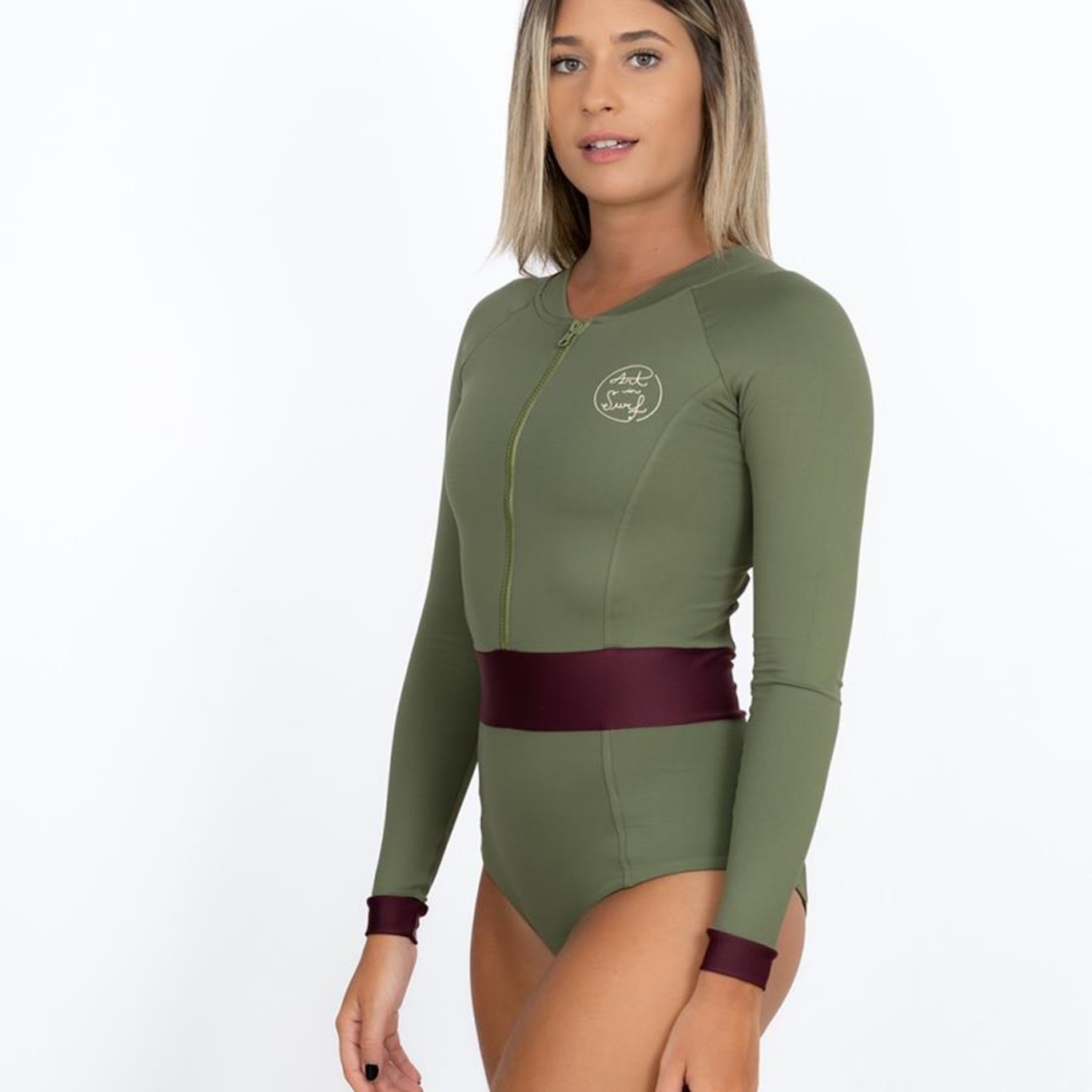 Maiô Manga Longa Art In Surf Alcaparra - Feminino | Centauro
