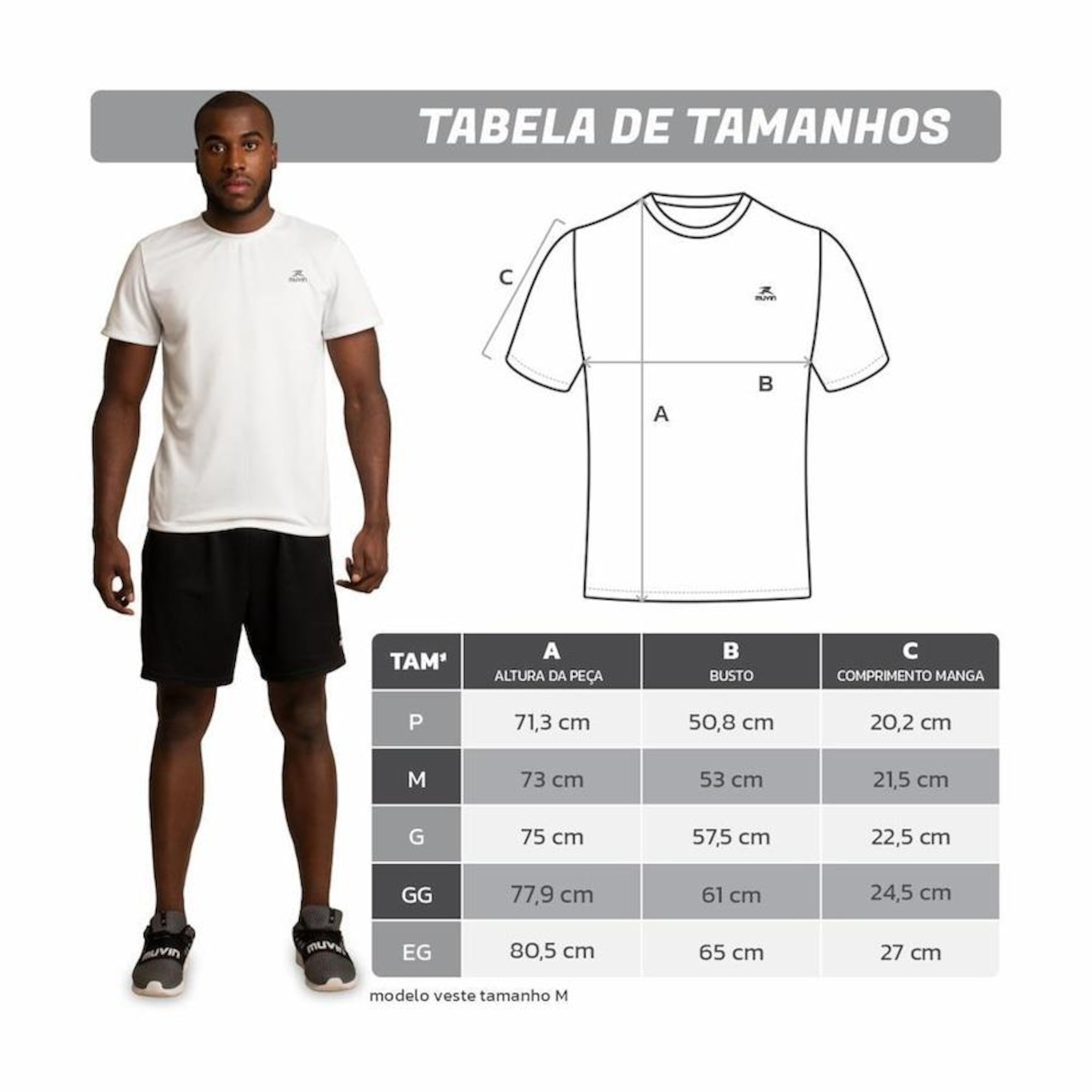 Camiseta Muvin Dry Basic SS com Proteção UV50 - Masculina - Foto 4