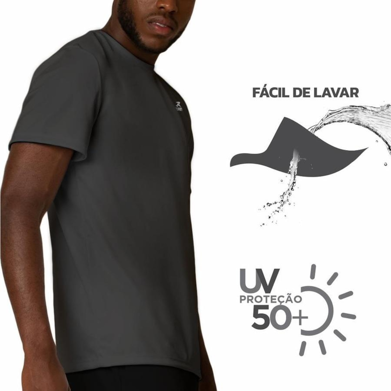 Camiseta Muvin Dry Basic SS com Proteção UV50 - Masculina - Foto 5