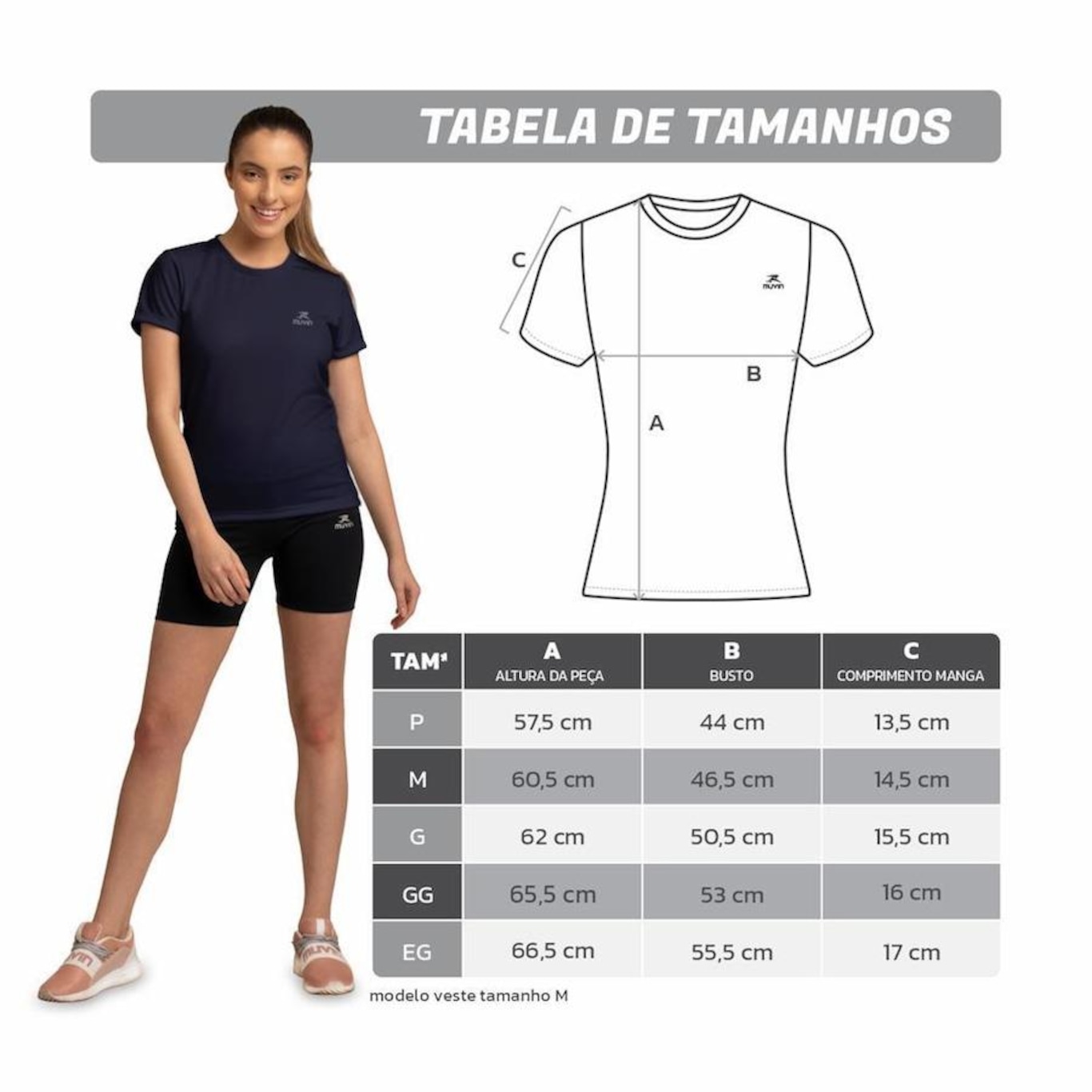 Camiseta Muvin Dry Basic SS com Proteção UV50 - Feminina - Foto 4