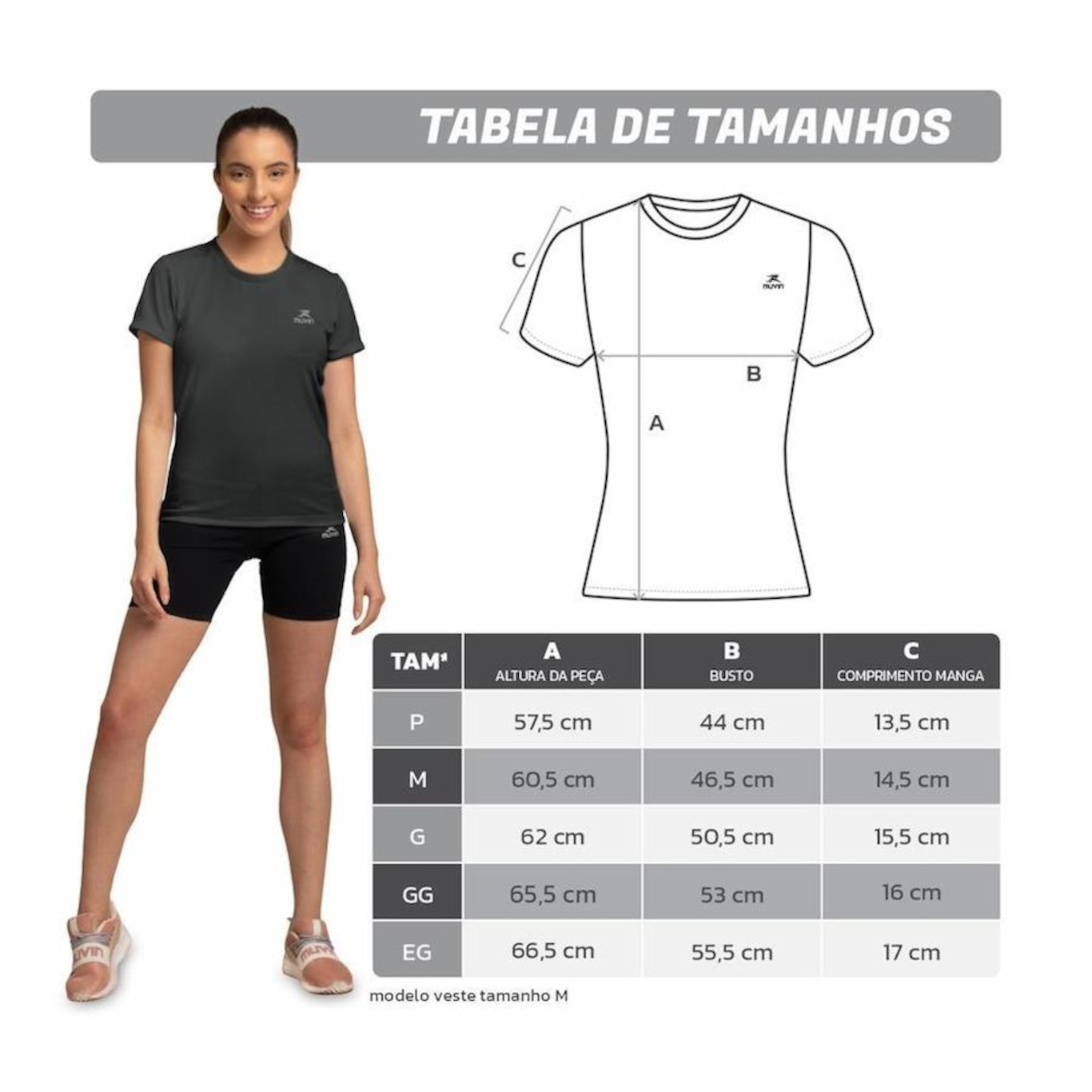 Camiseta Muvin Dry Basic SS com Proteção UV50 - Feminina - Foto 4