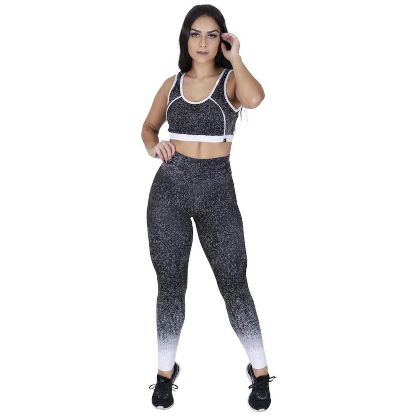 Calça Legging Orbis Fitness Cintura Alta Jacquard Degrade - Feminina - Foto 4