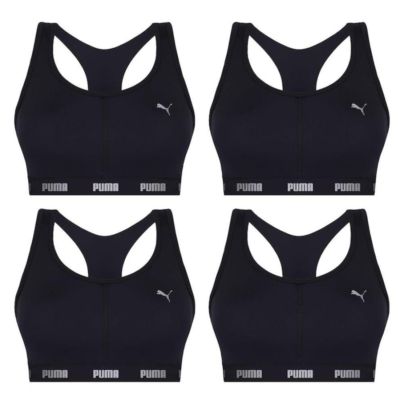 Kit Top Fitness Puma Nadador com Bojo - Feminino - 4 unidades - Foto 1