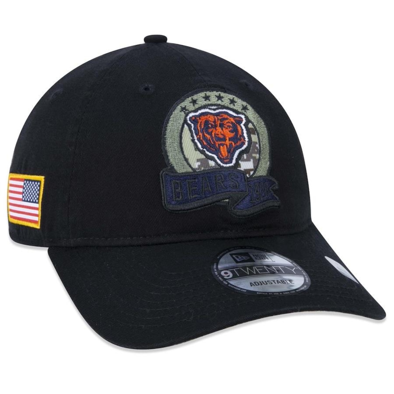 Boné Aba Curva New Era 9Twenty Chicago Bears Salute To Service 2022 - Strapback - Adulto - Foto 1