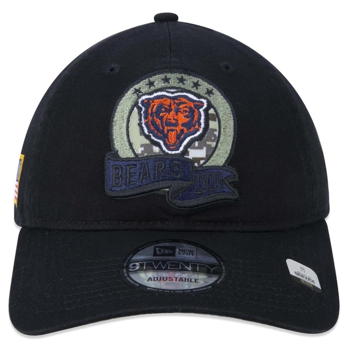 Boné Aba Curva New Era 9Twenty Chicago Bears Salute To Service 2022 - Strapback - Adulto - Foto 2