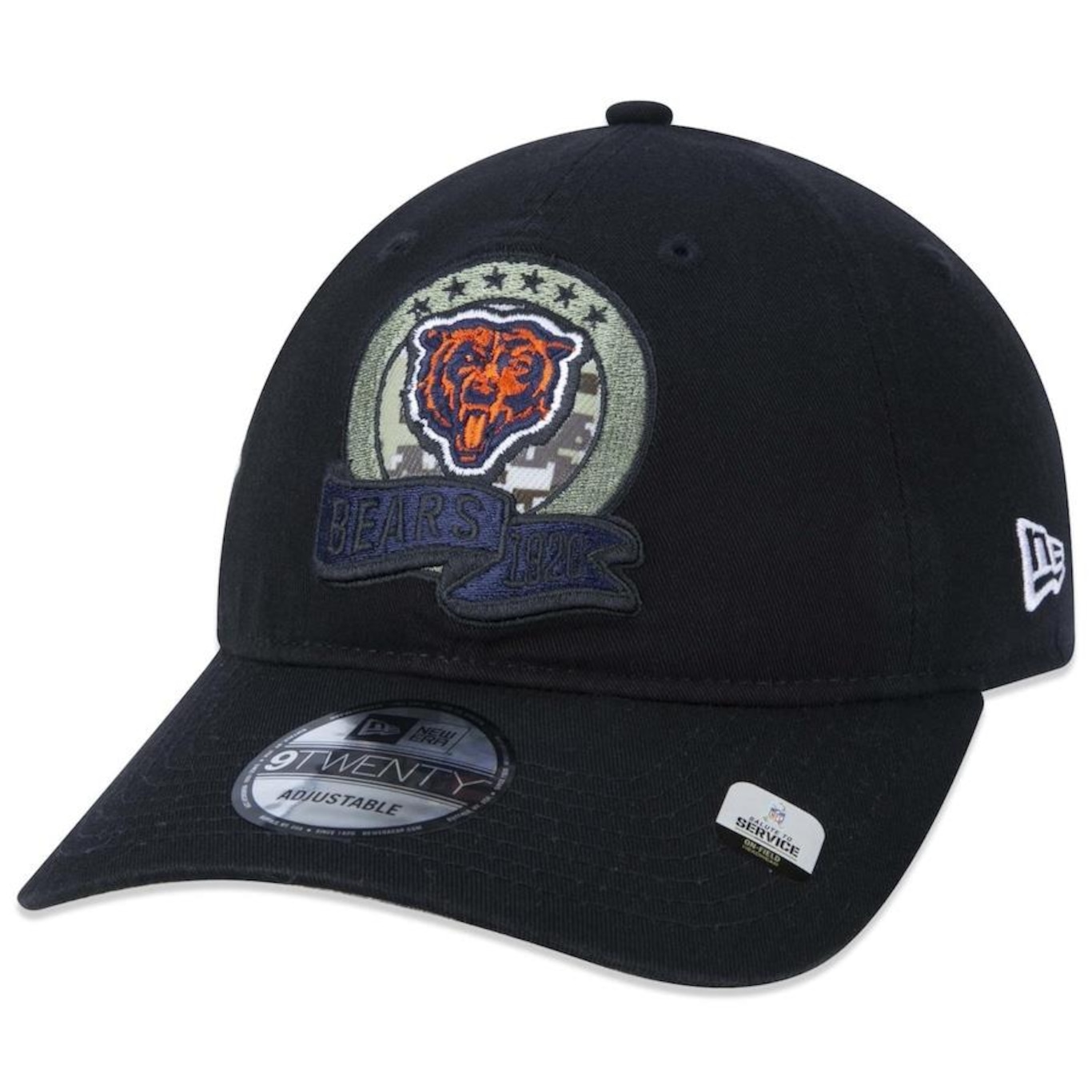 Boné Aba Curva New Era 9Twenty Chicago Bears Salute To Service 2022 - Strapback - Adulto - Foto 3