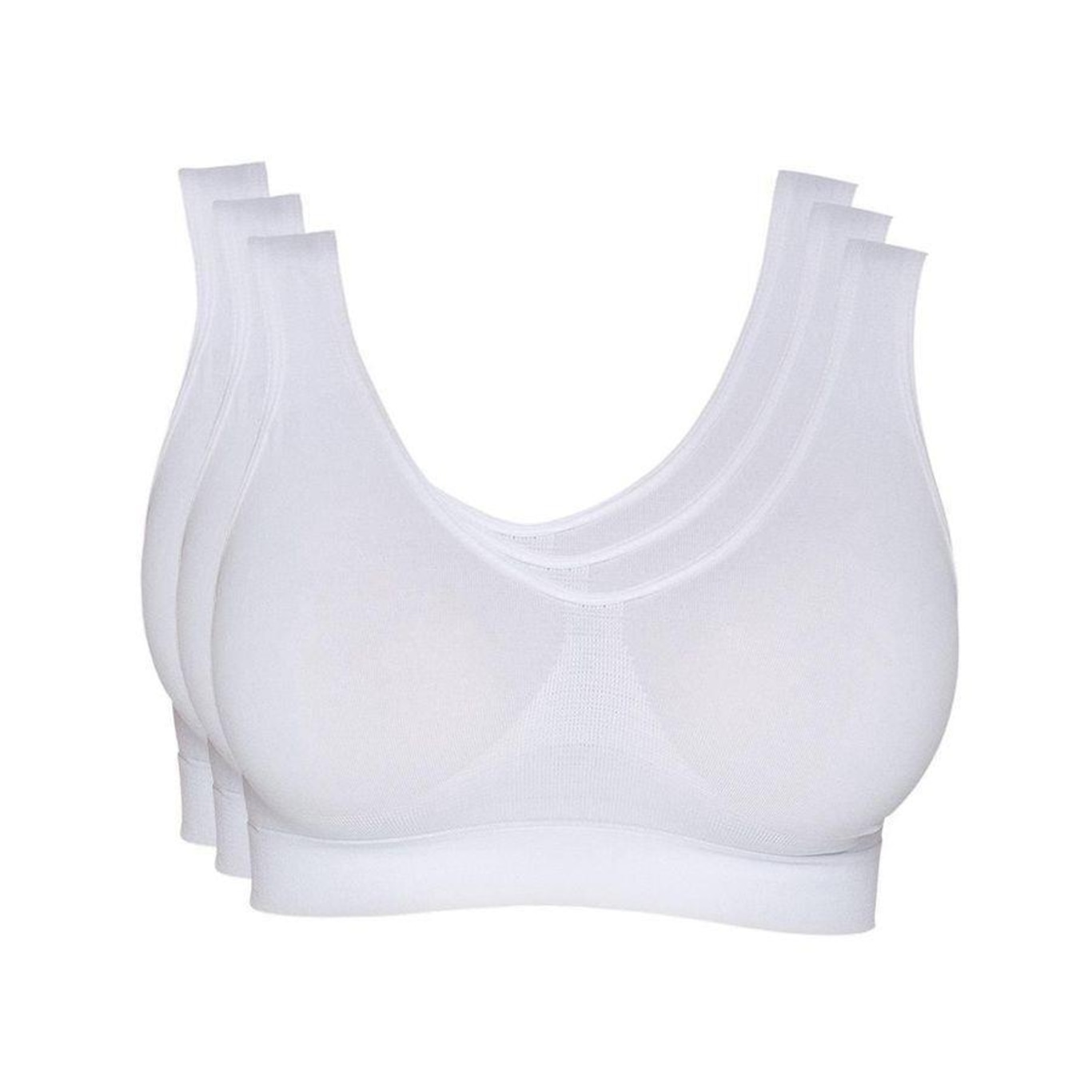 Top Fitness Hanes Alças Largas sem Costura 5762 - Feminino - 3 Unidades - Foto 1