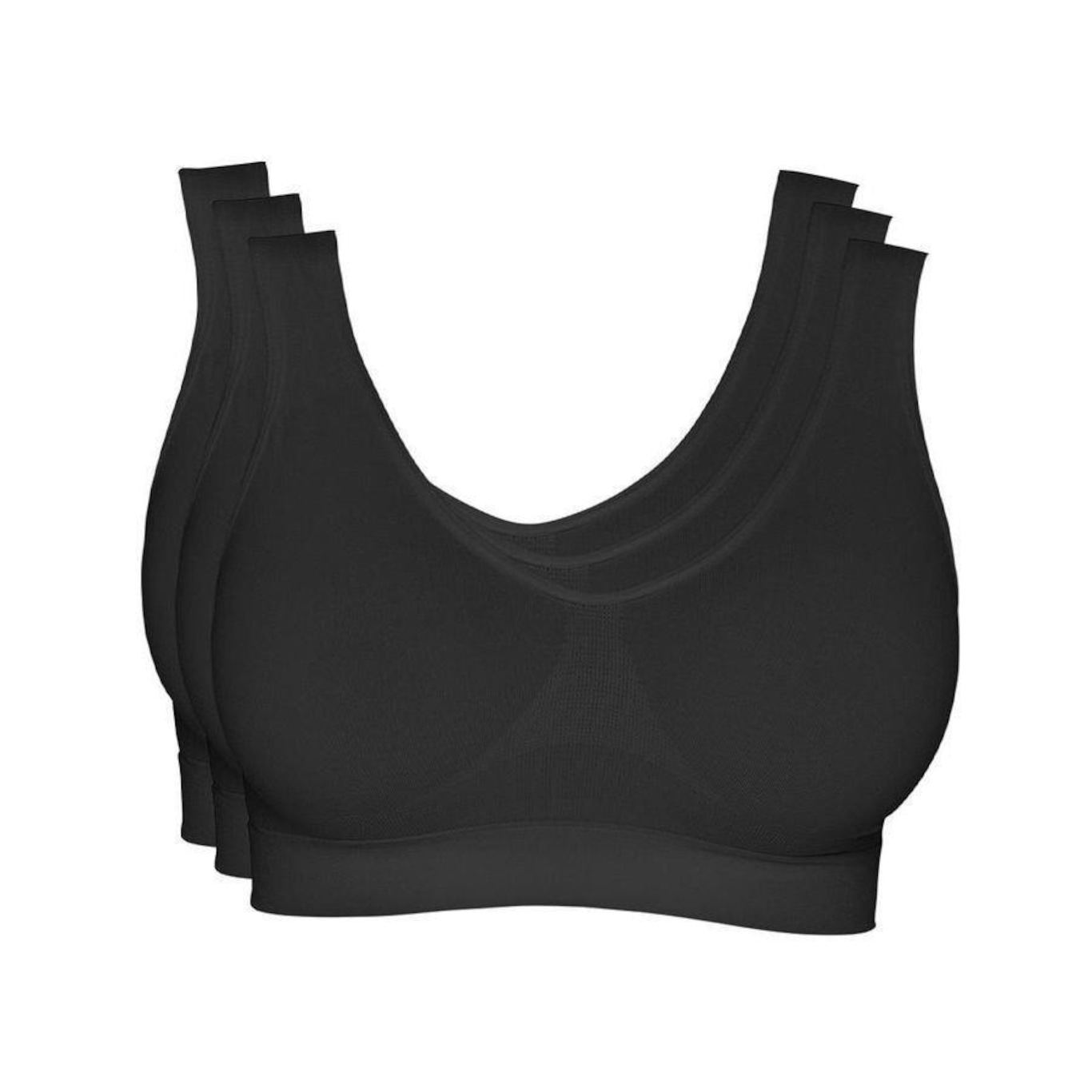 Top Fitness Hanes Alças Largas sem Costura 5762 - Feminino - 3 Unidades - Foto 1