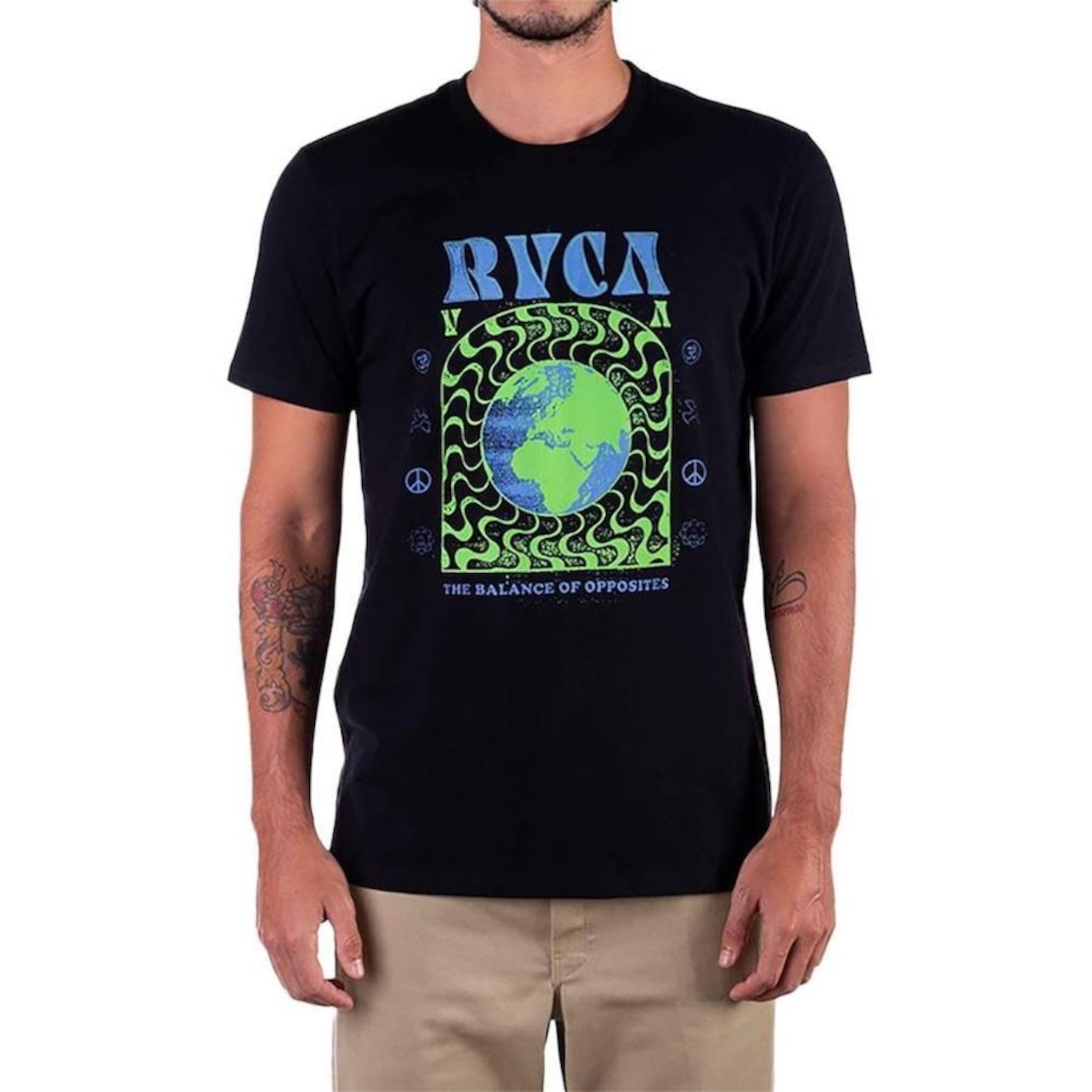 Camiseta Rvca Global Order - Masculina - Foto 1