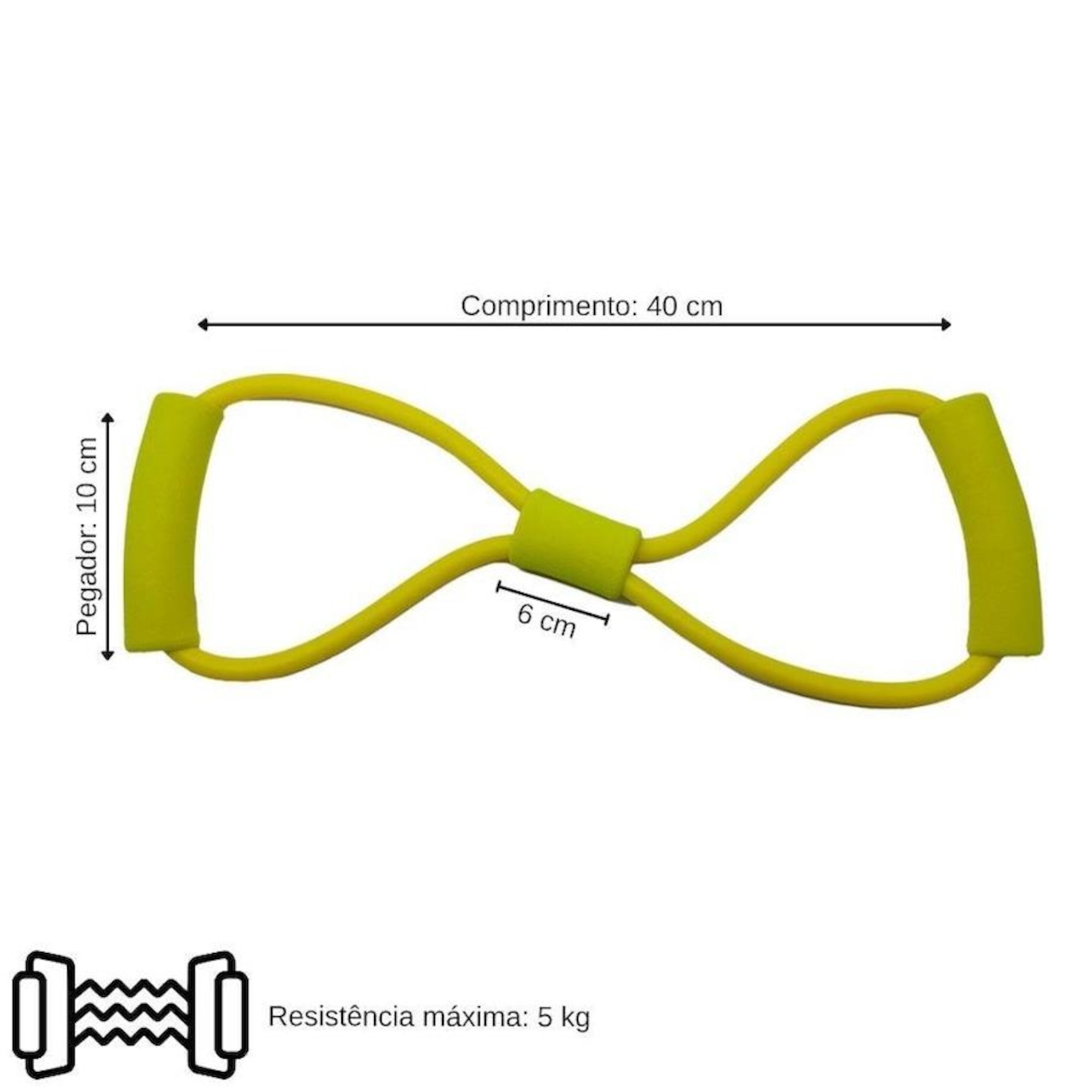 Extensor Elástico Pista e Campo em Oito Médio Fisio Alongamento Pilates AM - Foto 2