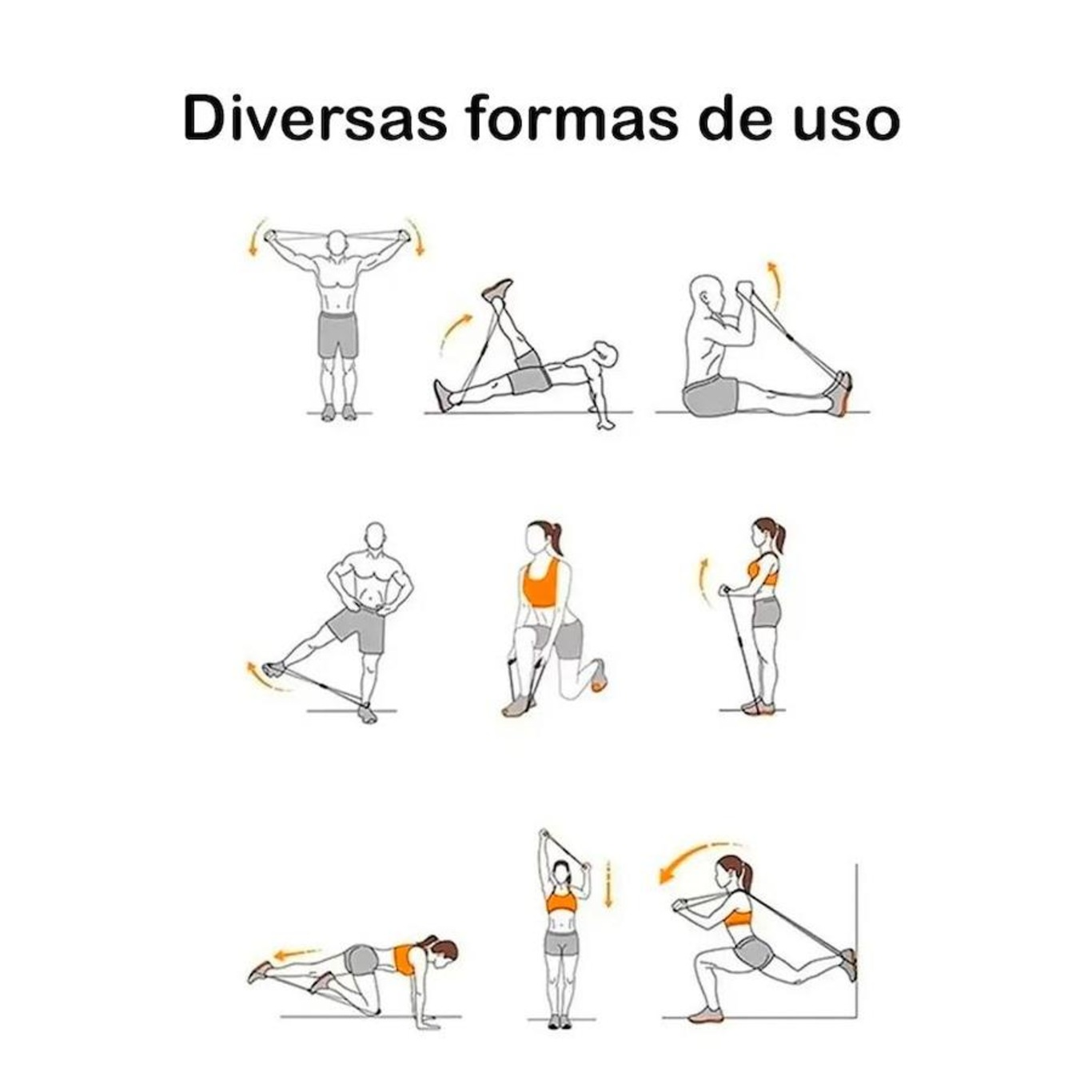 Extensor Elástico Pista e Campo em Oito Médio Fisio Alongamento Pilates AM - Foto 4