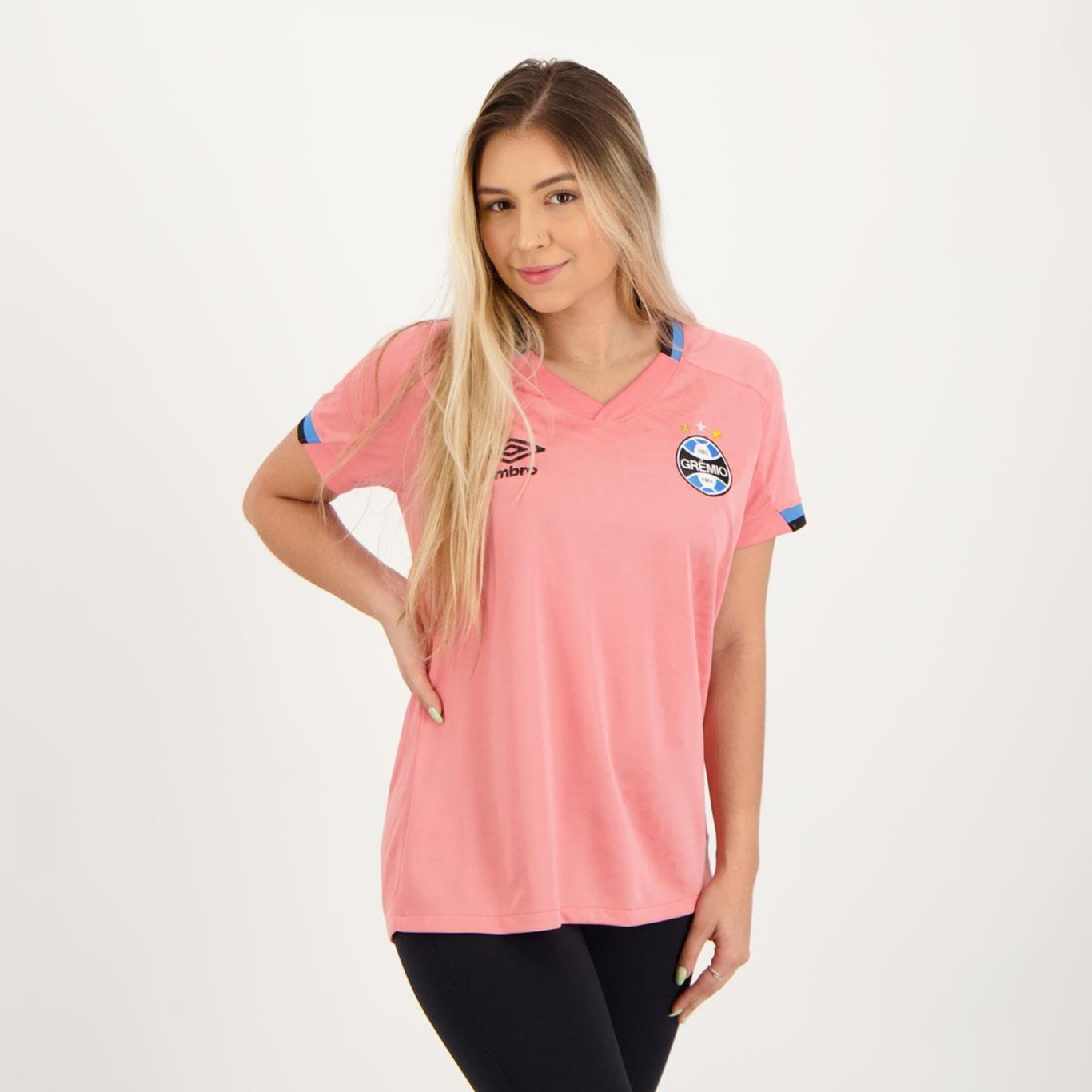 Camisa do Grêmio 2022 Umbro Outubro Rosa - Feminina - Foto 2