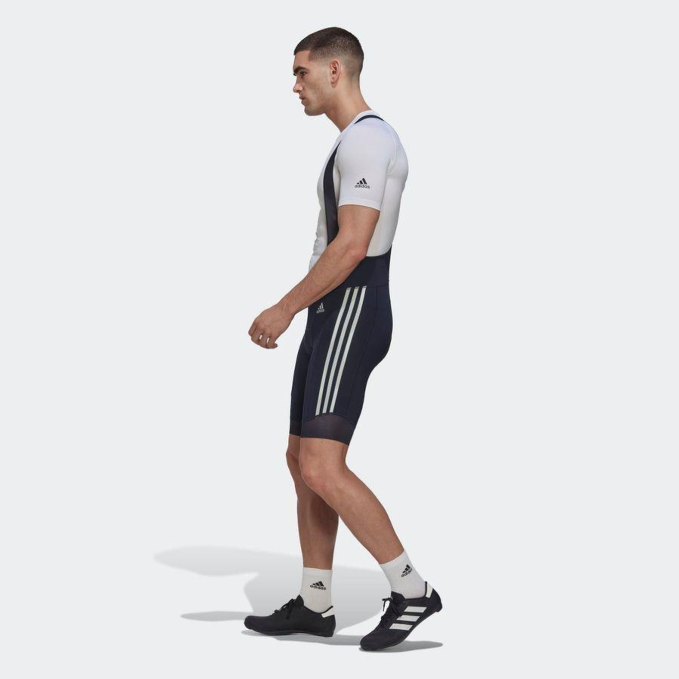 adidas Essentials 3-Stripes Padded Cycling Bib Shorts - Black