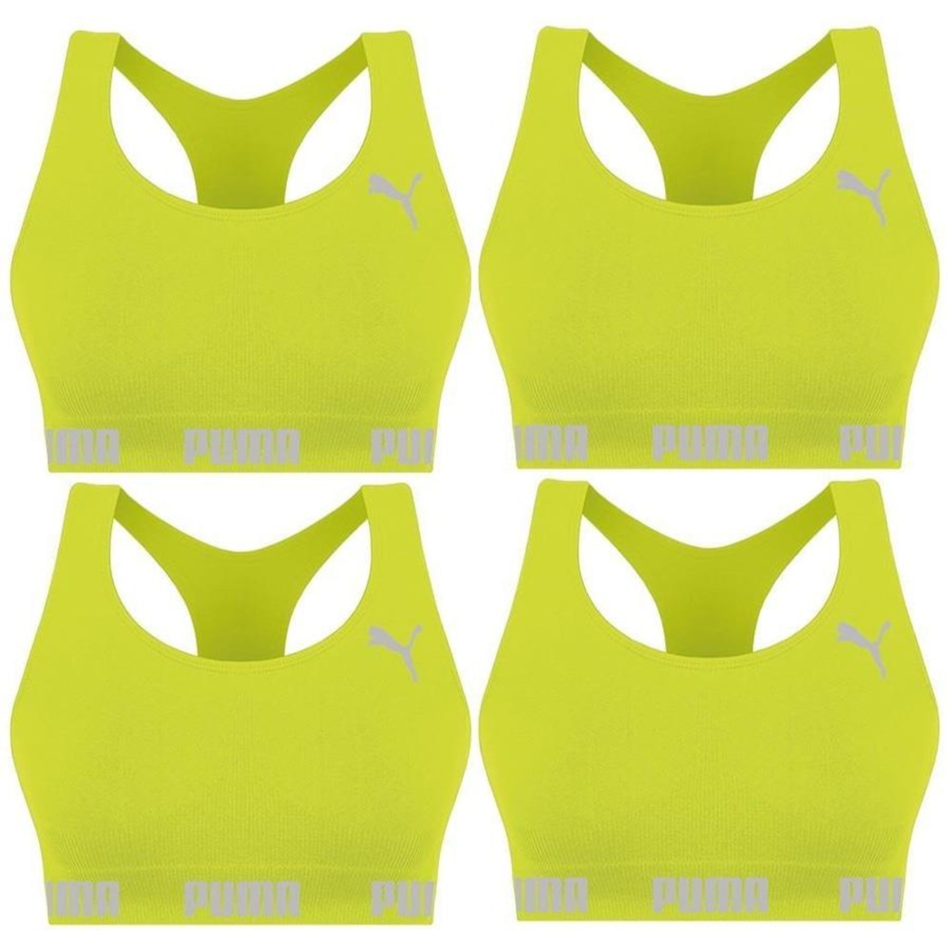 Kit Top Fitness Puma Nadador sem Costura - Feminino - 4 unidades - Foto 1