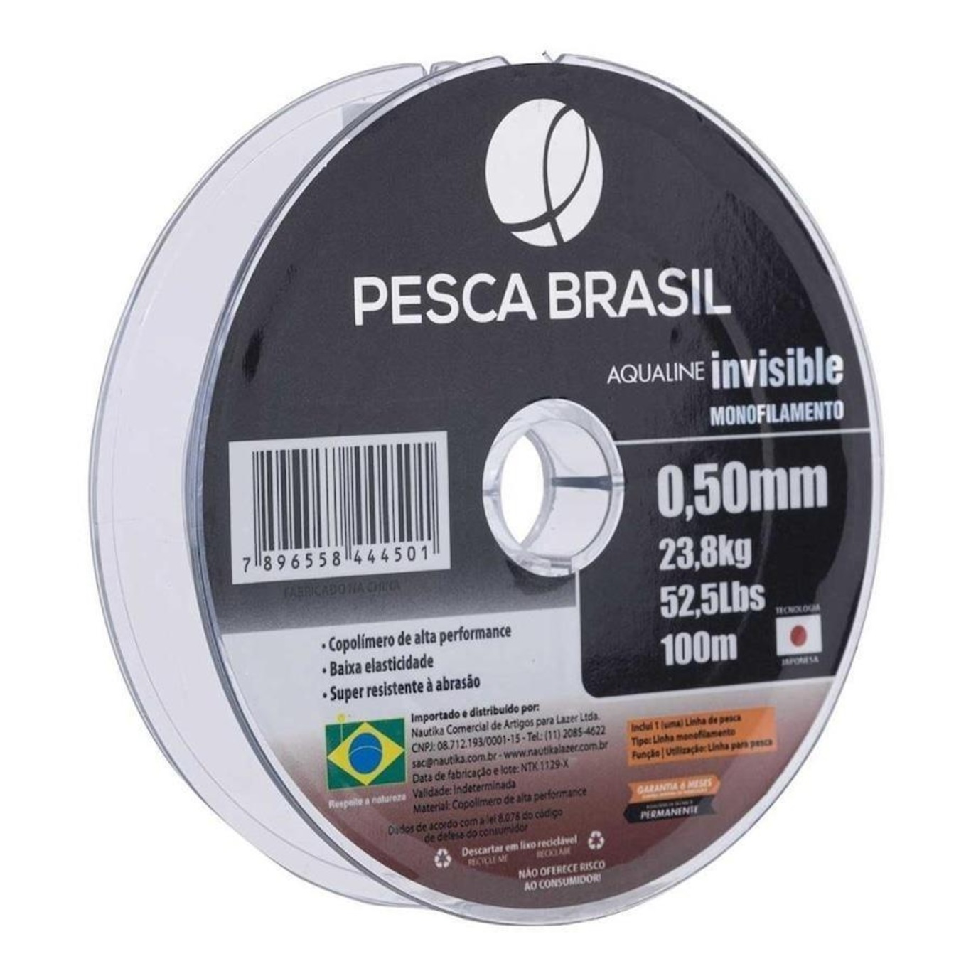 Linha De Pesca Pesca Brasil Monofilamento Aqualine Invisible Mm