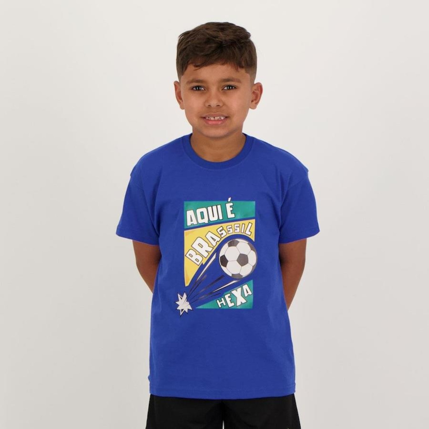 Camiseta Futfanatics Aqui é Brasil - Infantil - Foto 1