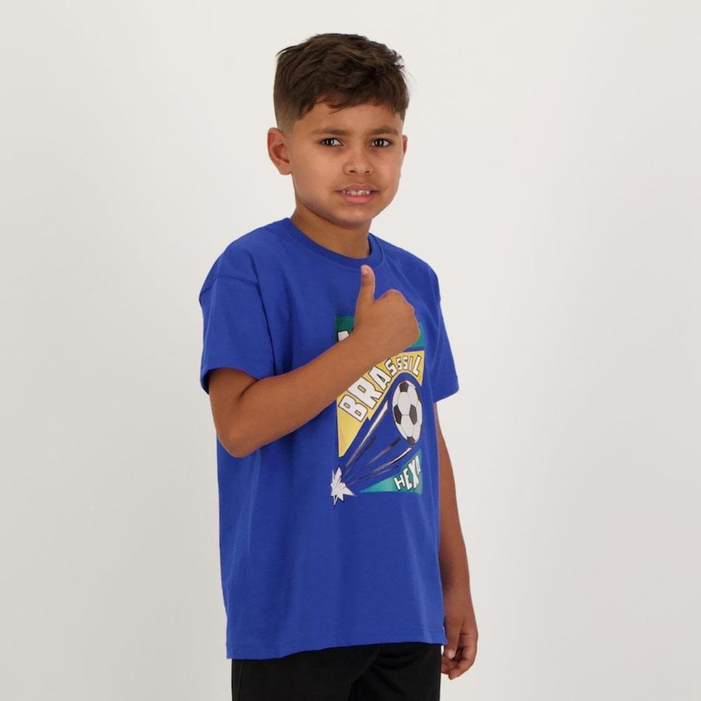 Camiseta Futfanatics Aqui é Brasil - Infantil - Foto 2