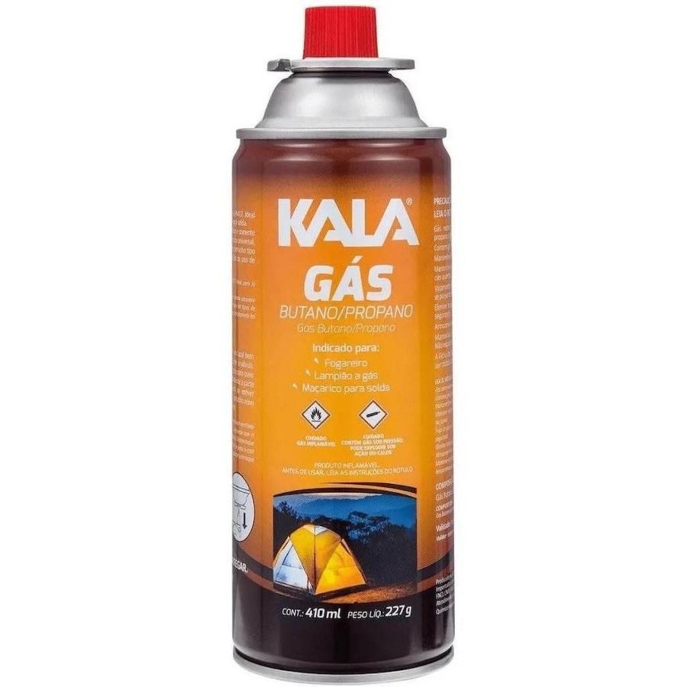 Kit de Cartuchos Gás Kala Butano/Propano Maçarico Fogão com 4 unidades - 227g - Foto 2