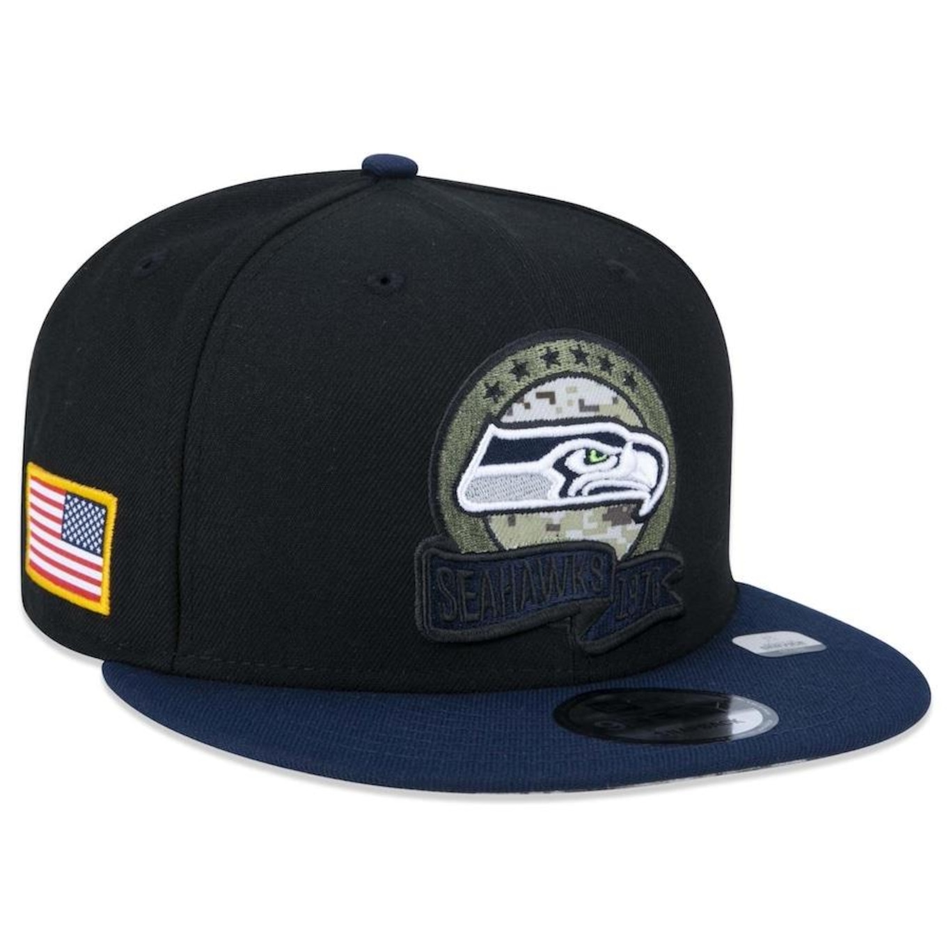 Boné Aba Reta New Era 9Fifty Seattle Seahawks Salute To Service 2022 - Snapback - Adulto - Foto 1