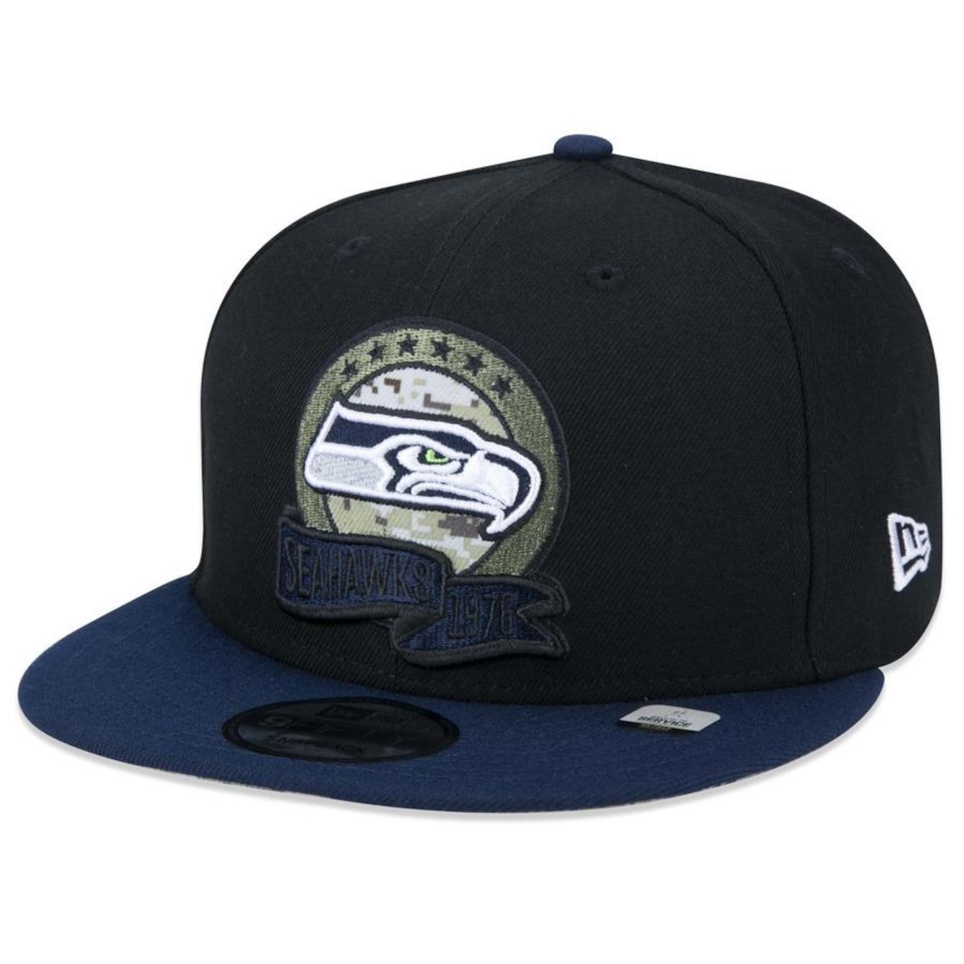 Boné Aba Reta New Era 9Fifty Seattle Seahawks Salute To Service 2022 - Snapback - Adulto - Foto 3