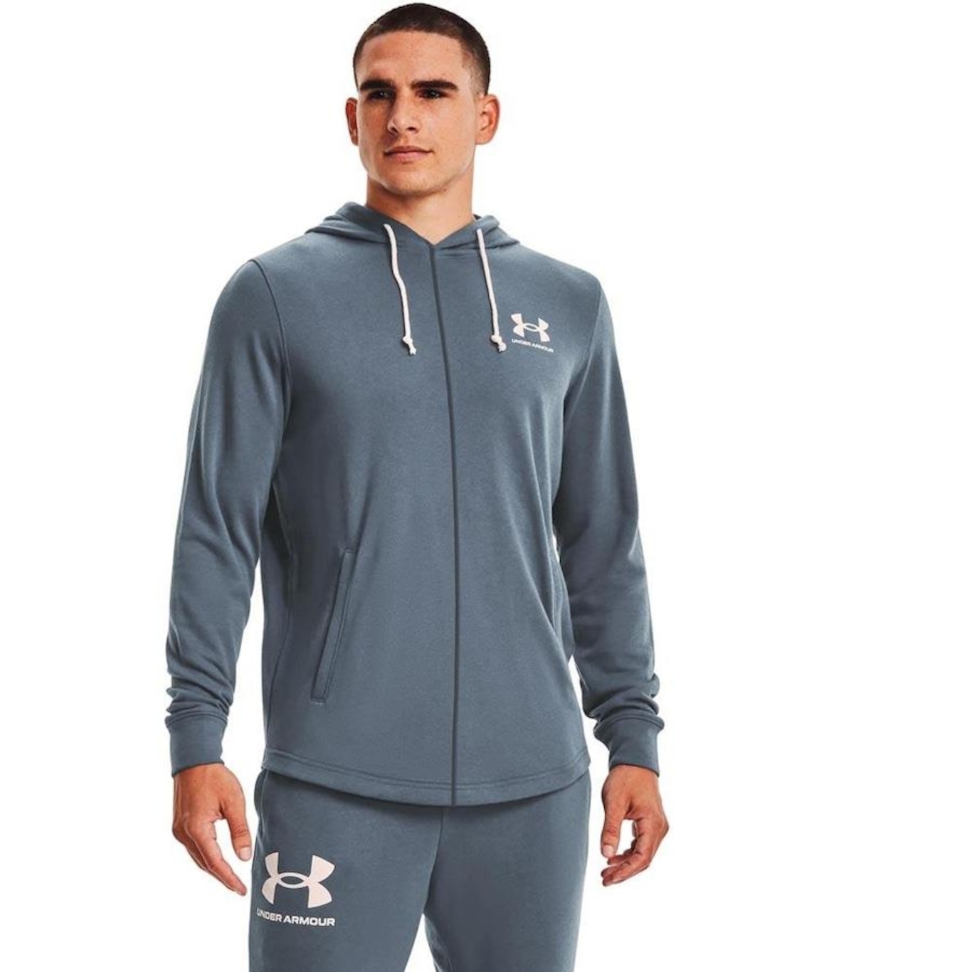 Jaqueta Under Armour Rival Terry Logo Crew - Masculina - Foto 1