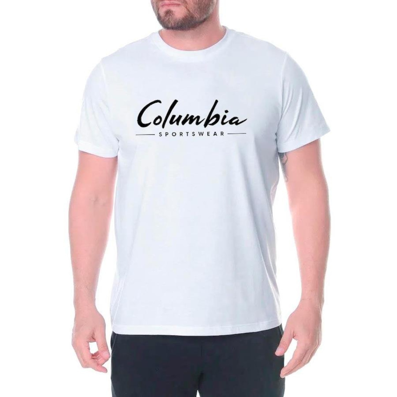 Camiseta Columbia Brushed Brand Branco Masculino - Foto 1