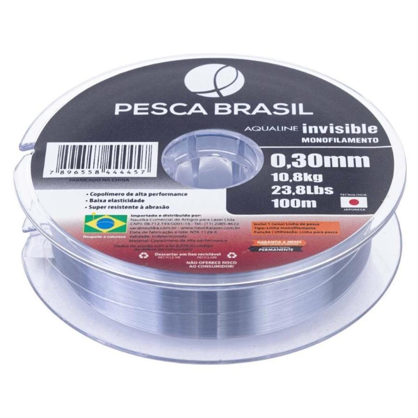 Linha De Pesca Pesca Brasil Monofilamento Aqualine Invisible Mm M Lb Centauro