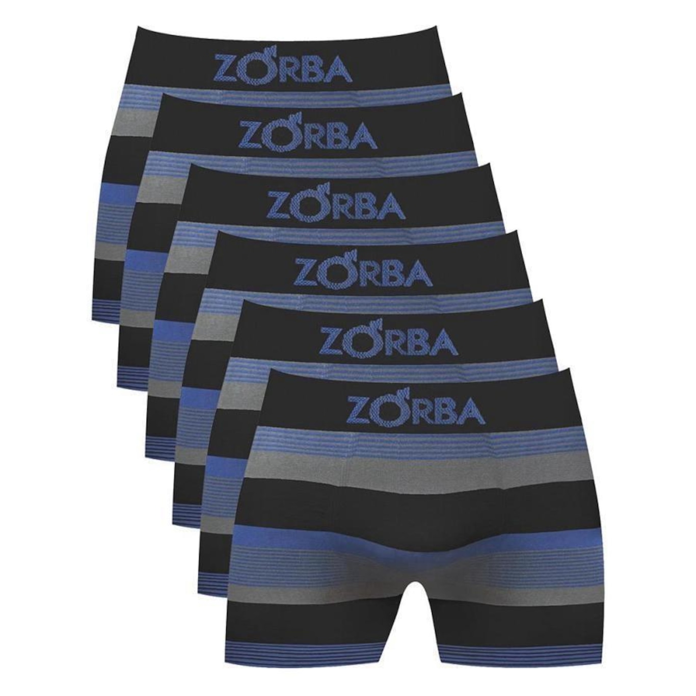 Kit Cuecas Boxer Zorba Listrada 847 - 6 Unidades - Masculina - Foto 1