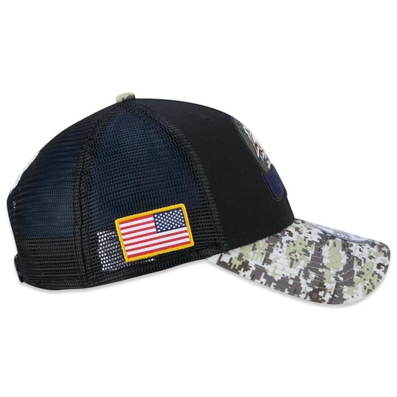 Boné Aba Curva New Era 9Forty Baltimore Ravens Salute To Service 2022 - Snapback - Trucker - Adulto - Foto 6