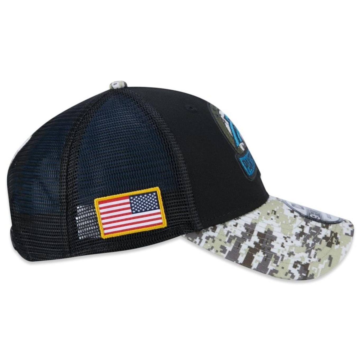 Boné Aba Curva New Era 9Forty Carolina Panthers Salute To Service 2022 - Snapback - Trucker - Adulto - Foto 6