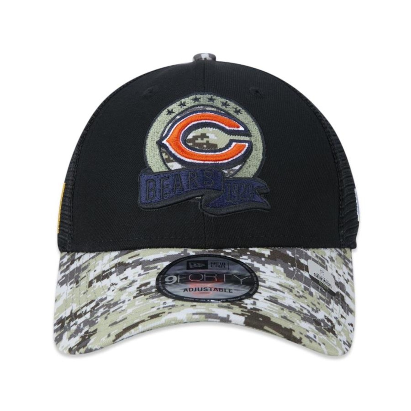 Boné Aba Curva New Era 9Forty Chicago Bears Salute To Service 2022 - Snapback - Trucker - Adulto - Foto 2