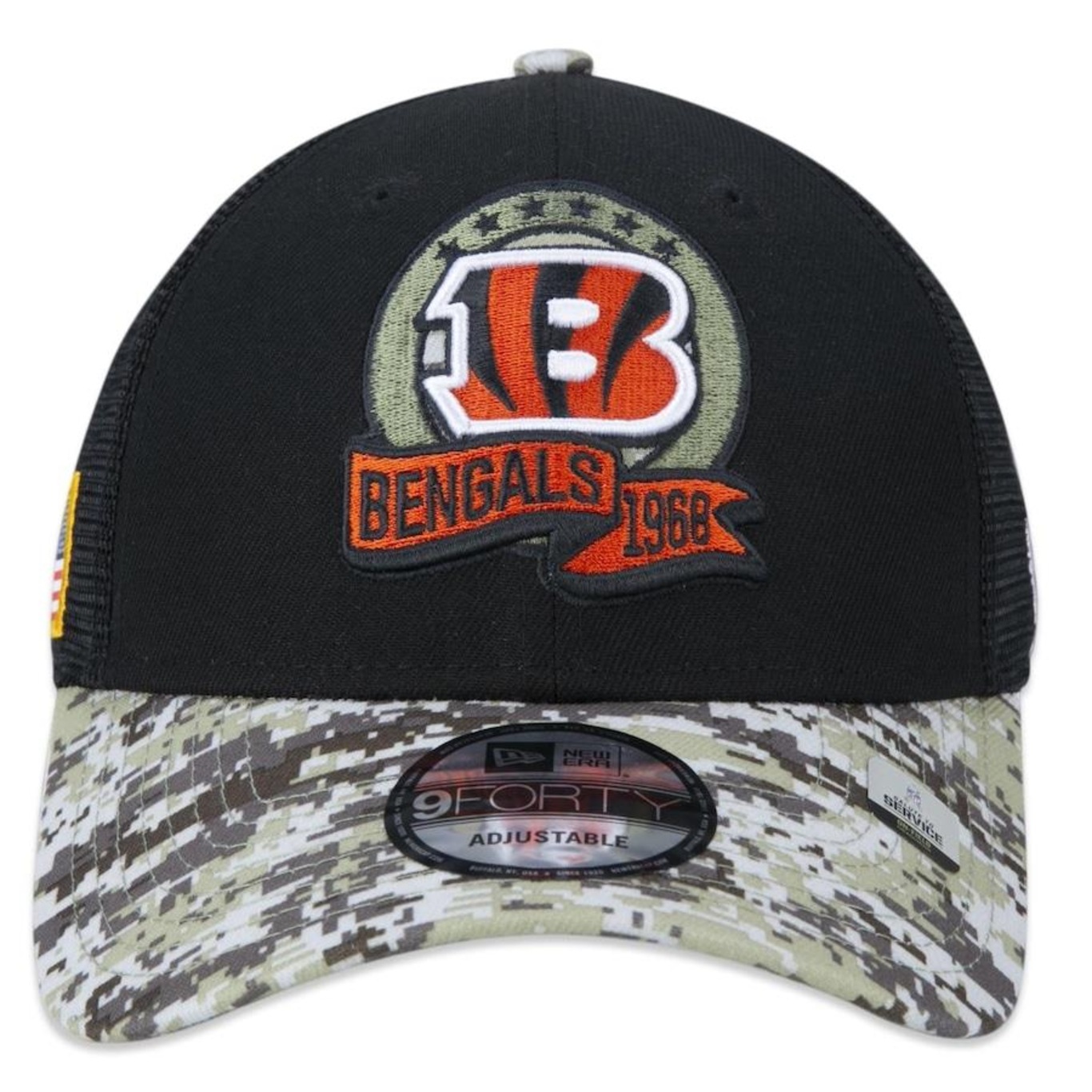 Boné Aba Curva New Era 9Forty Cincinnati Bengals Salute To Service 2022 - Snapback - Trucker - Adulto - Foto 2