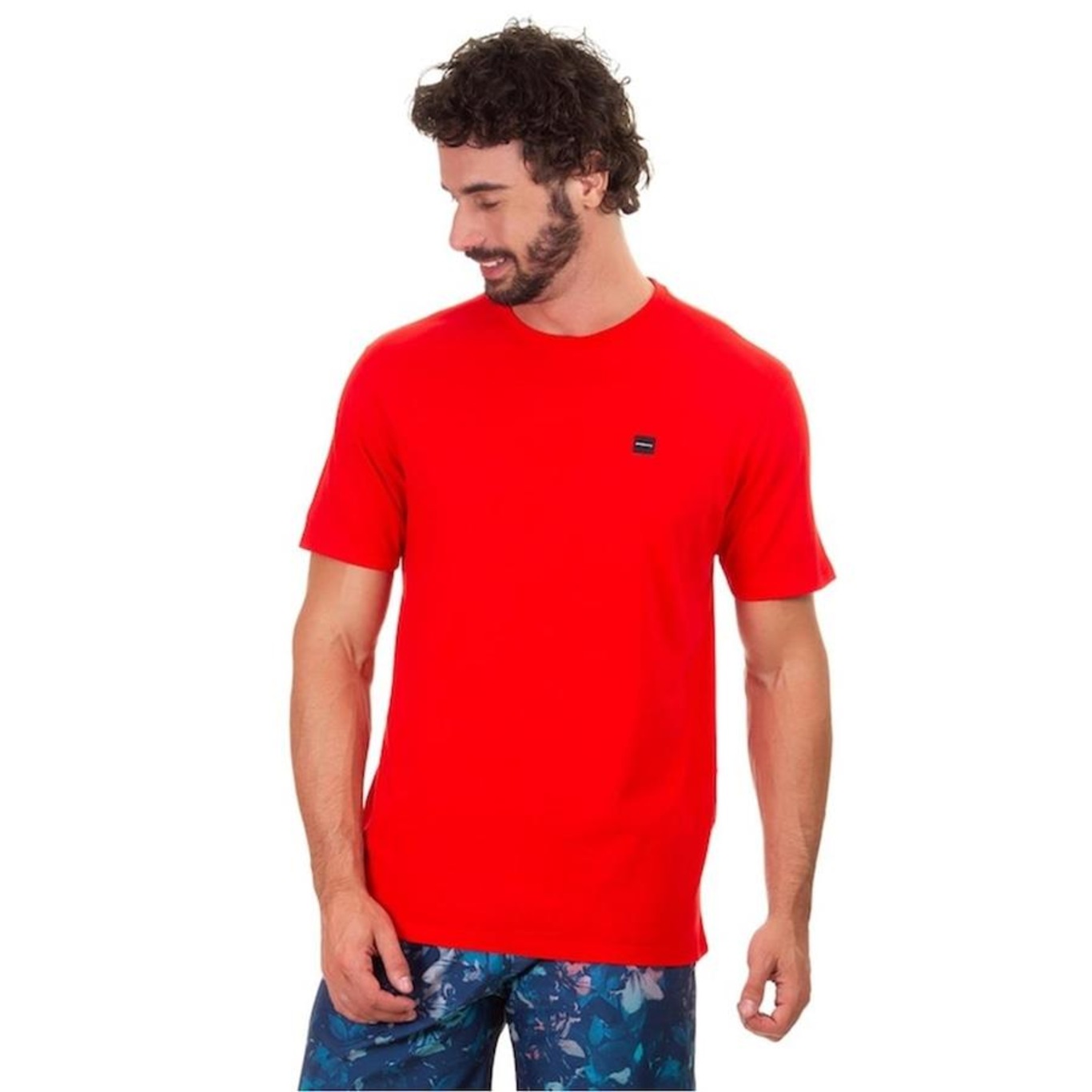 Camiseta Oakley Logo Peito- Branco/Vermelho